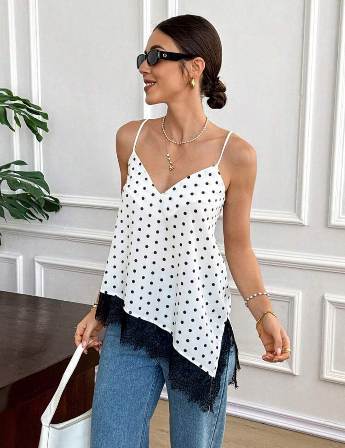Blusa Lunares - Blanca