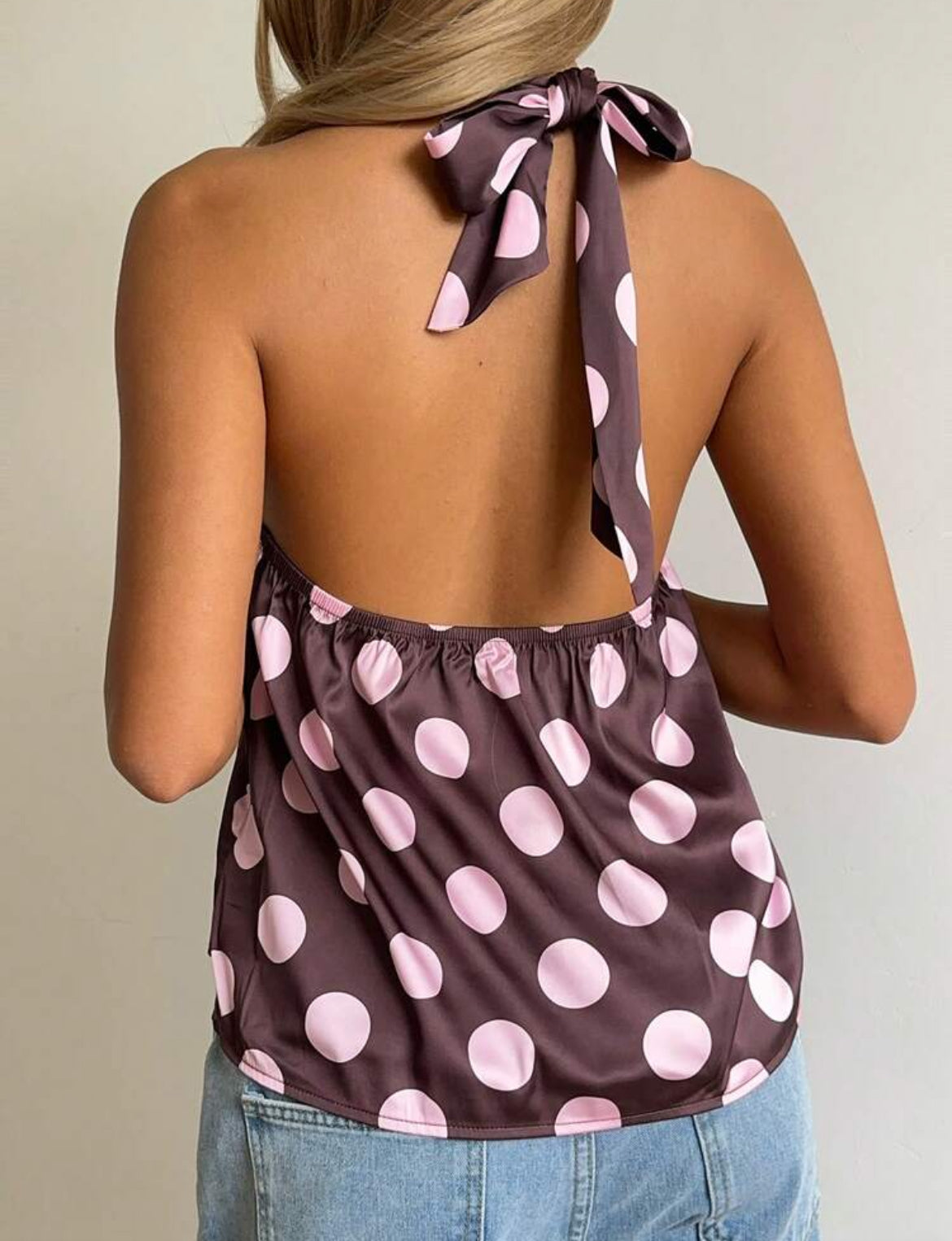 Blusa lunares - marrón rosa
