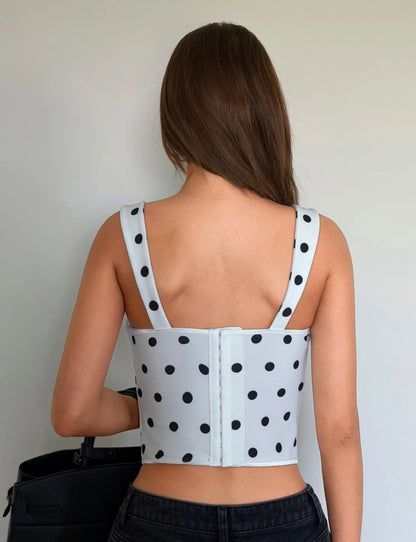 Top bustier Lunares - Blanco