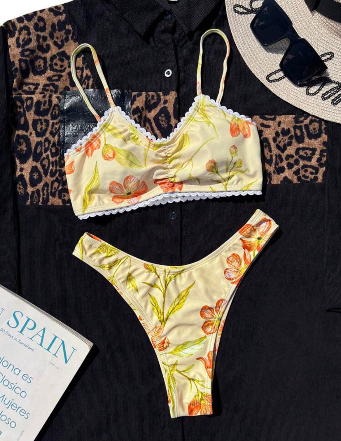 Bikini floral - amarillo