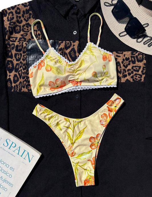 Bikini floral - amarillo
