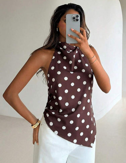 Blusa lunares - Marrón
