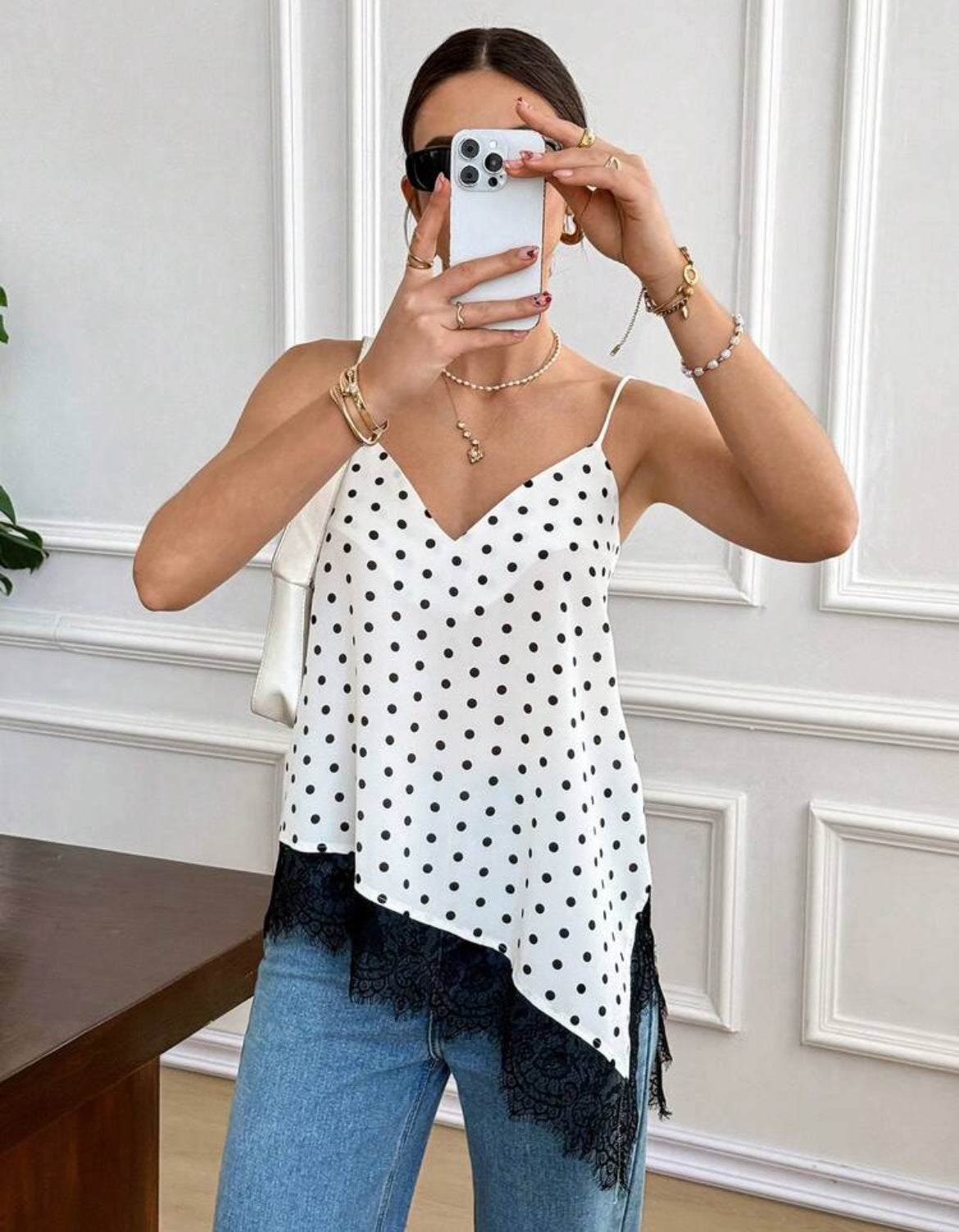 Blusa Lunares - Blanca
