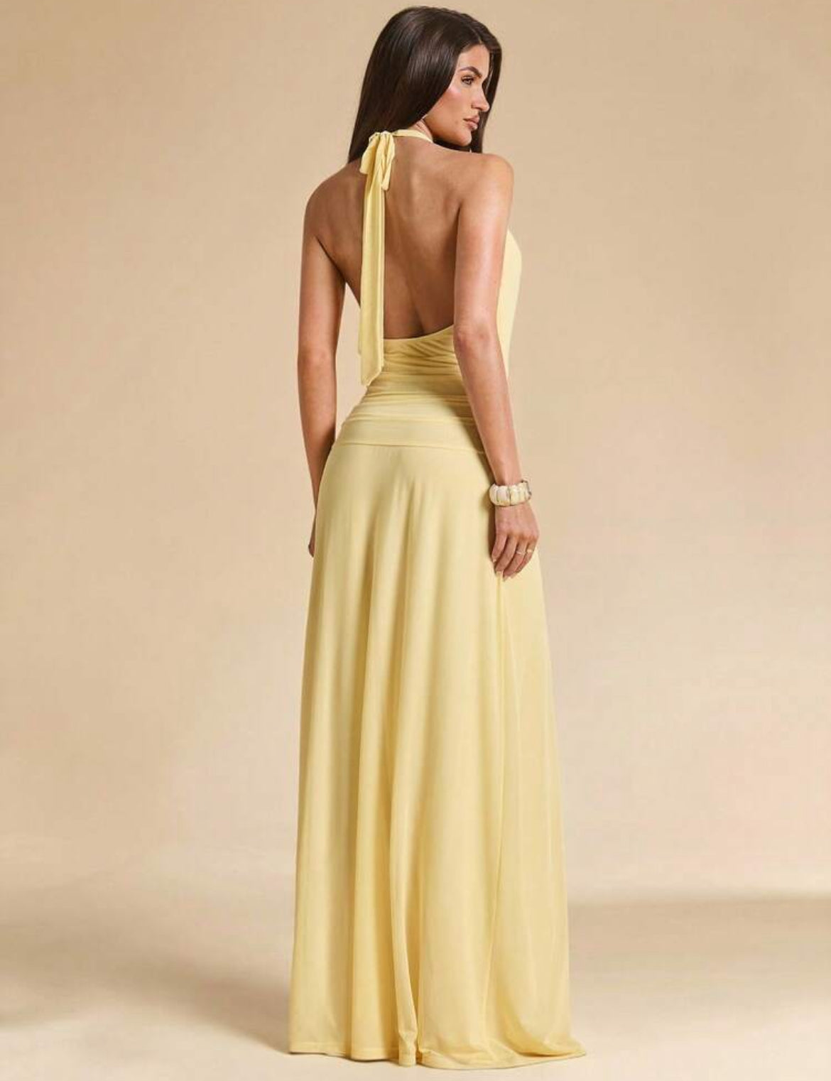 Vestido Largo - amarillo pastel