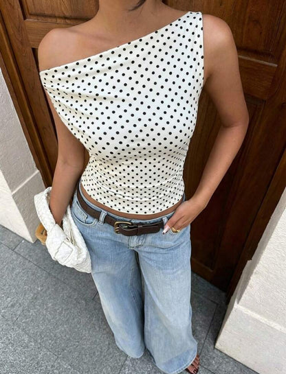Blusa lunares - blanca