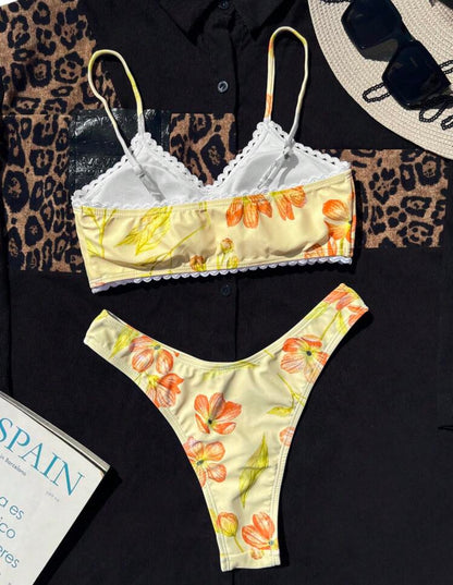 Bikini floral - amarillo
