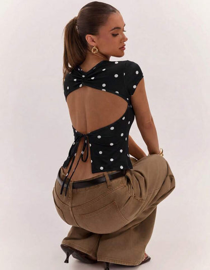 Blusa Lunares - Negra