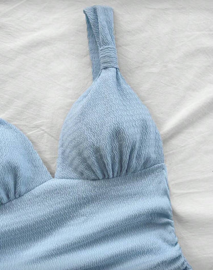 Blusa larga tirantes - azul