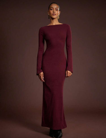 Vestido largo Jane - Vinotinto