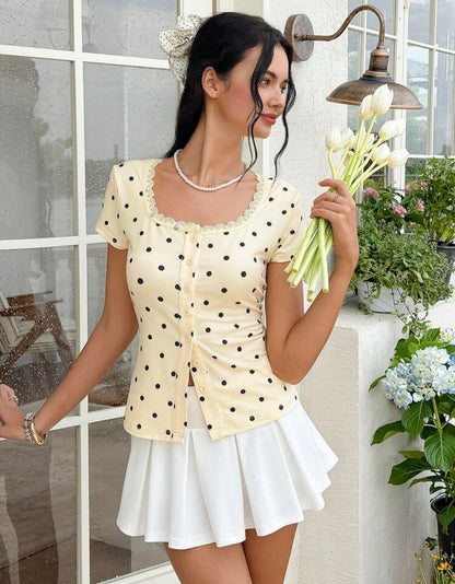 Blusa Lunares - Amarillo pastel