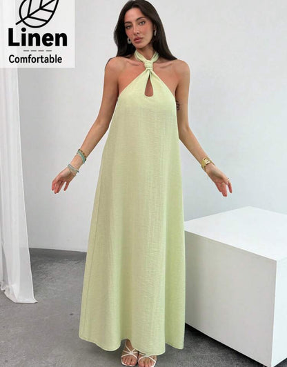 Vestido en Lino - verde agua