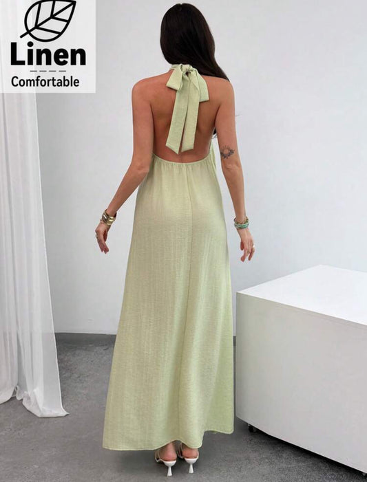 Vestido en Lino - verde agua