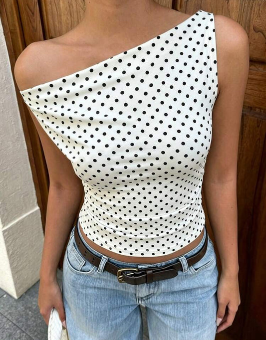 Blusa lunares - blanca