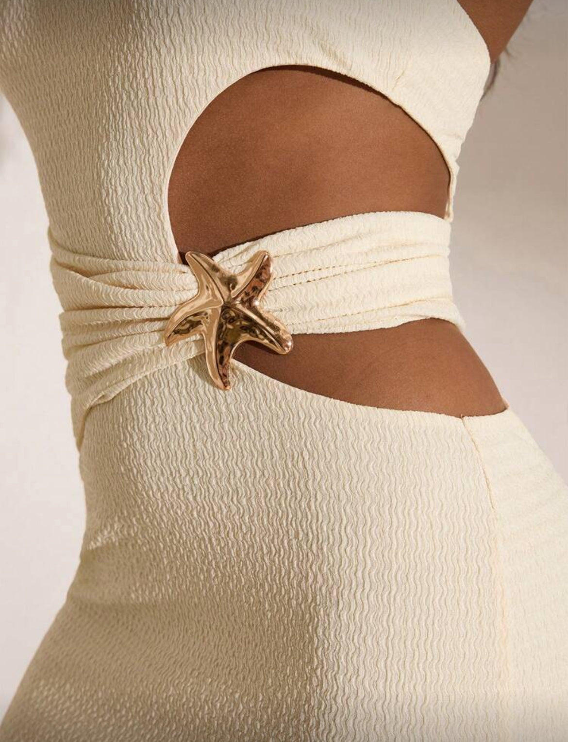 Vestido corto Mar - beige
