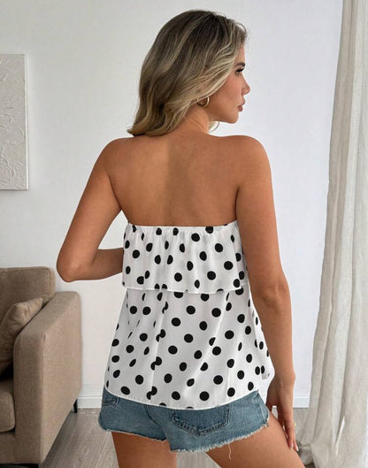 Blusa lunares- Blanca