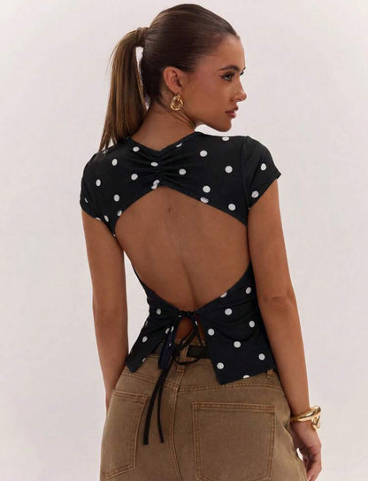 Blusa Lunares - Negra