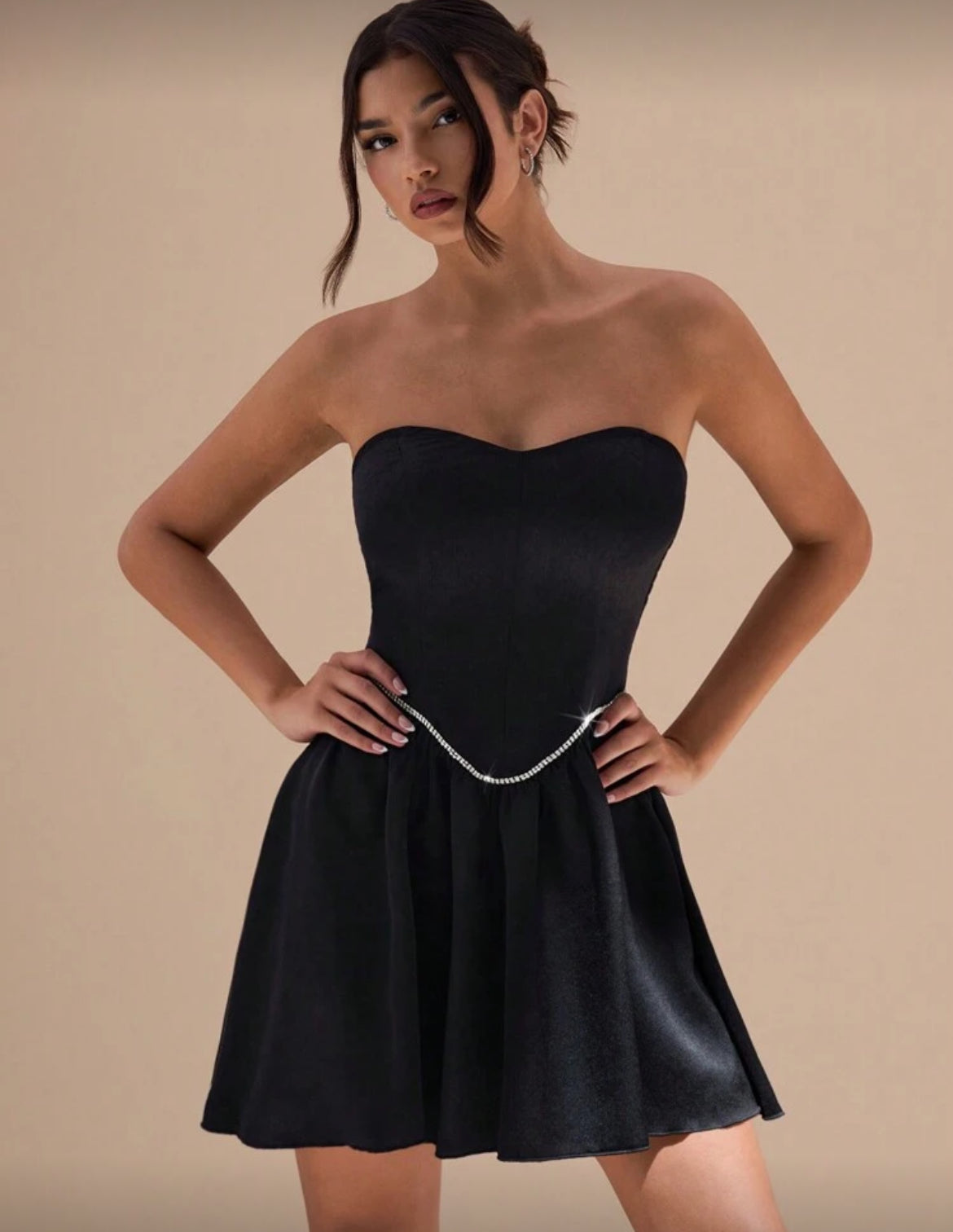 Vestido corto Luna - Negro