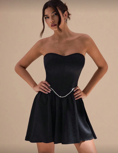 Vestido corto Luna - Negro
