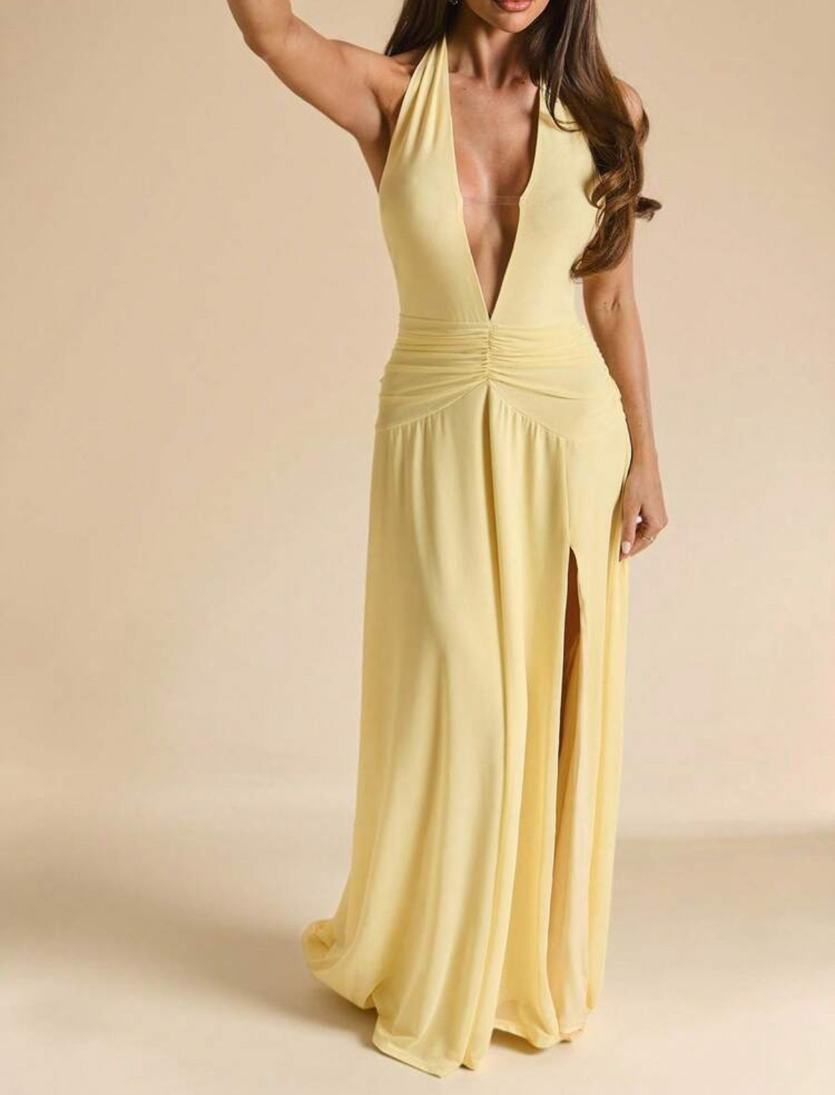Vestido Largo - amarillo pastel