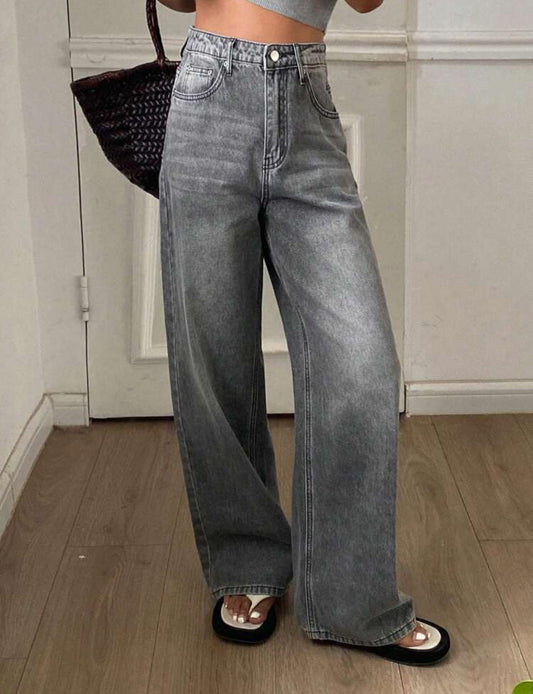 Jean Wide leg - gris
