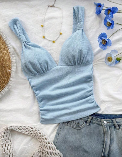 Blusa larga tirantes - azul