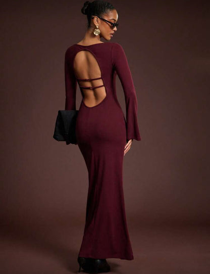 Vestido largo Jane - Vinotinto