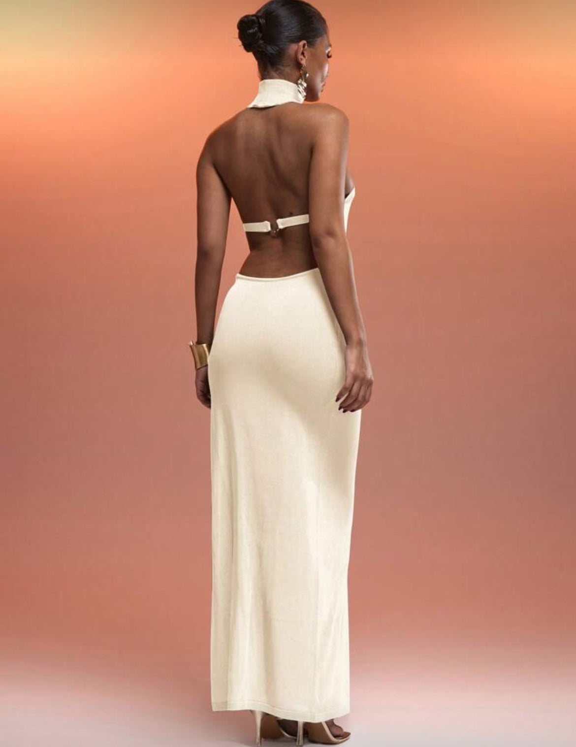 Vestido largo Maxi de punto - Beige