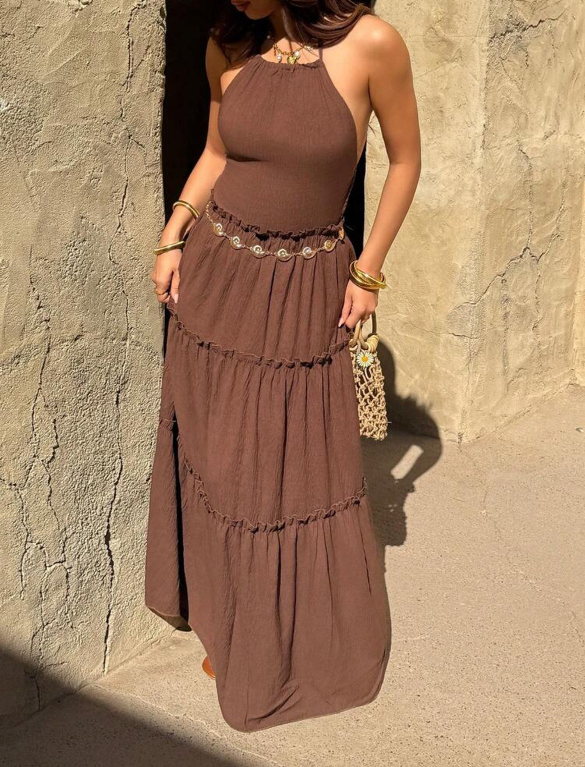 Vestido Helena - marrón