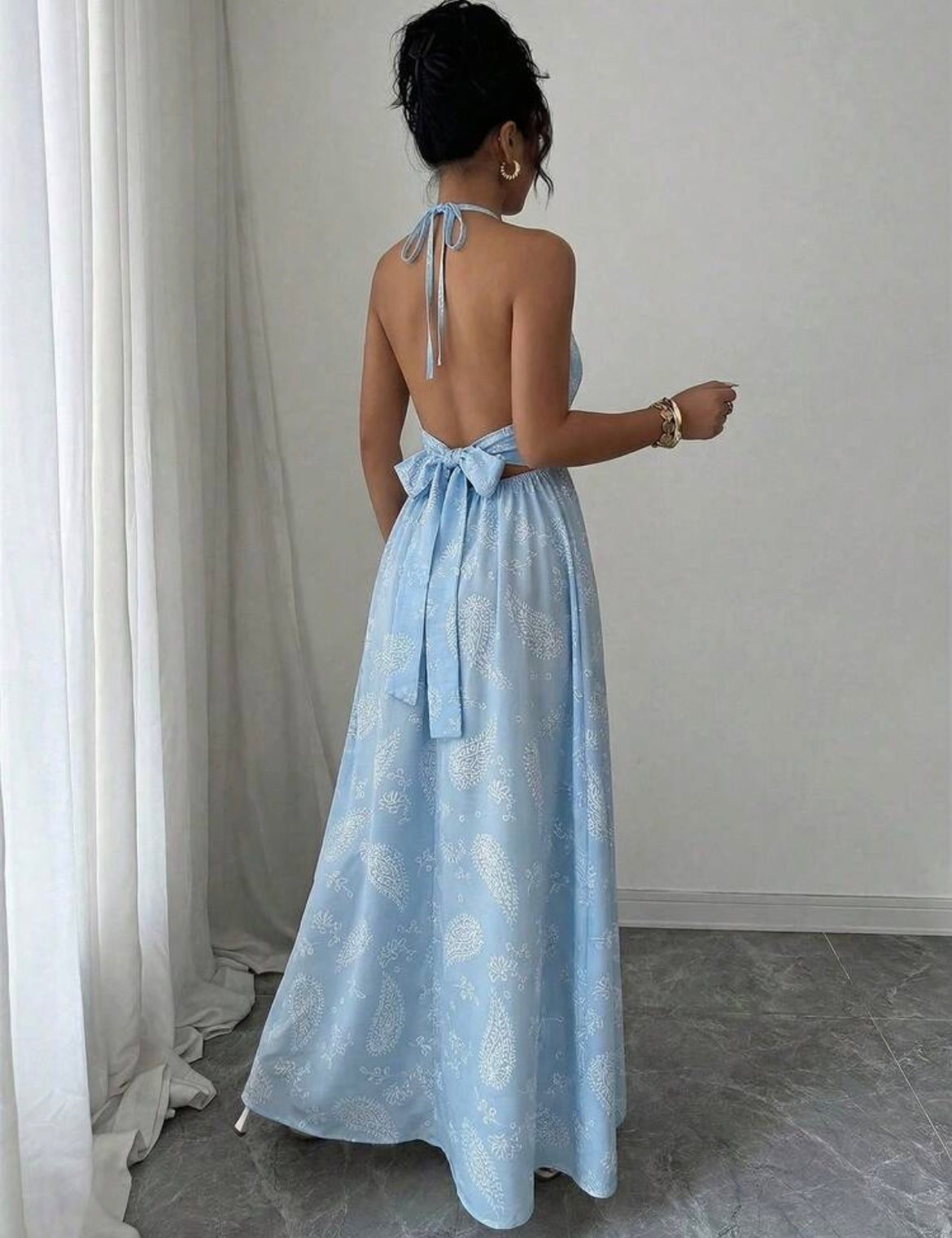 Vestido Midi - azul Celeste