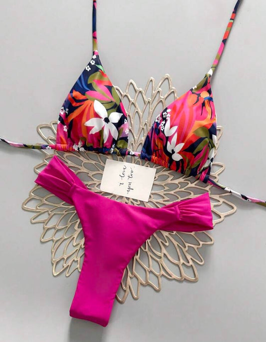 Bikini floral - fucsia