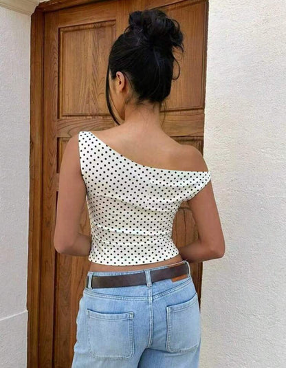Blusa lunares - blanca