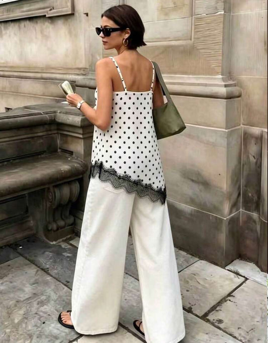 Blusa Lunares - Blanca